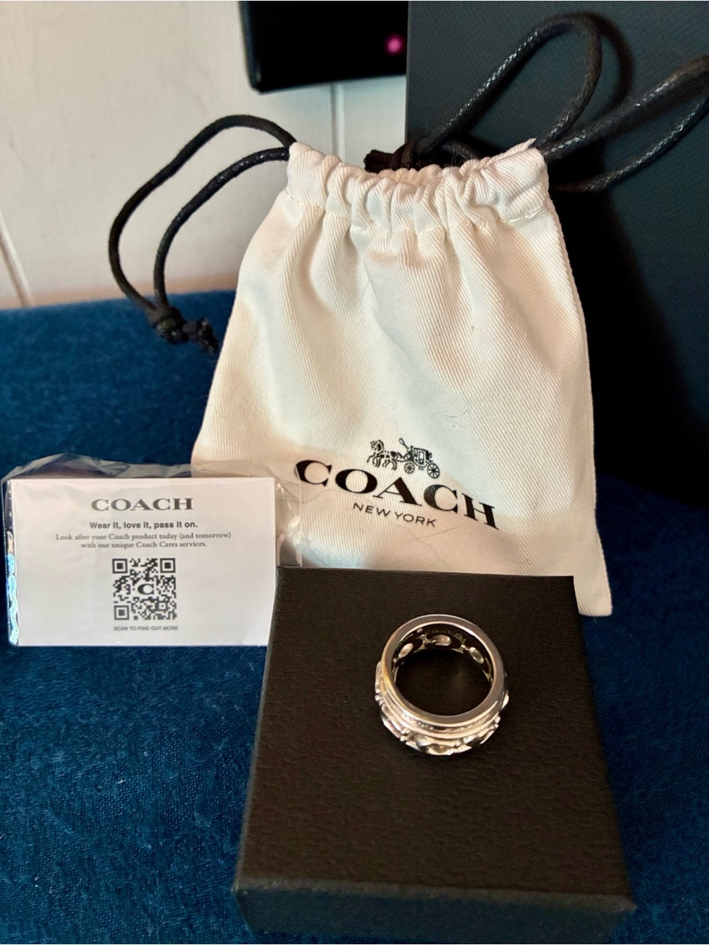 Coach Silver Ring Stackable Set - Picture 3 of 5